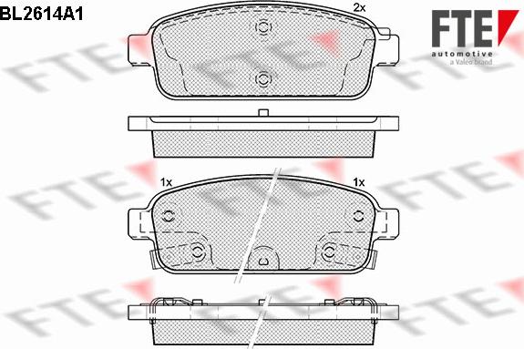 FTE BL2614A1 - Kit de plaquettes de frein, frein à disque cwaw.fr