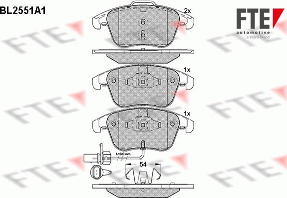 FTE 9010804 - Kit de plaquettes de frein, frein à disque cwaw.fr