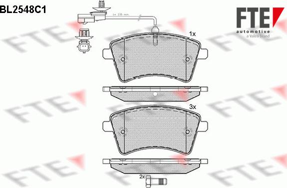 FTE BL2548C1 - Kit de plaquettes de frein, frein à disque cwaw.fr