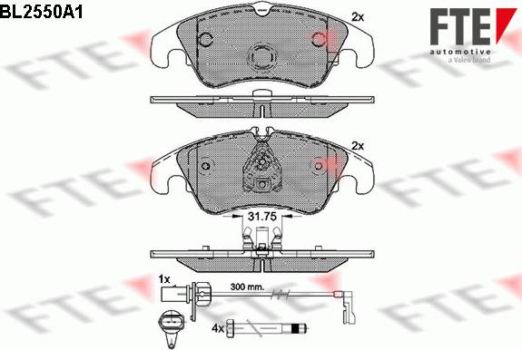 FTE 9010803 - Kit de plaquettes de frein, frein à disque cwaw.fr