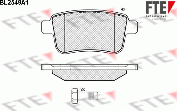 FTE BL2549A1 - Kit de plaquettes de frein, frein à disque cwaw.fr