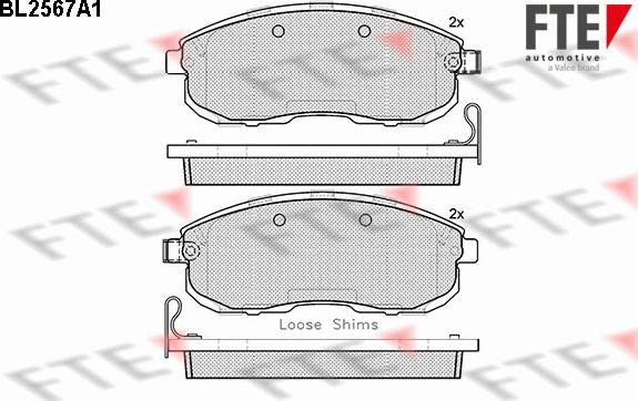 FTE BL2567A1 - Kit de plaquettes de frein, frein à disque cwaw.fr