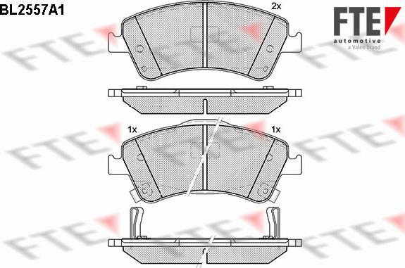 FTE BL2557A1 - Kit de plaquettes de frein, frein à disque cwaw.fr