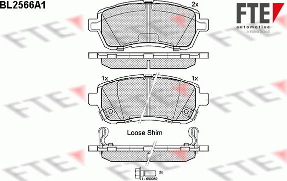 FTE 9010817 - Kit de plaquettes de frein, frein à disque cwaw.fr