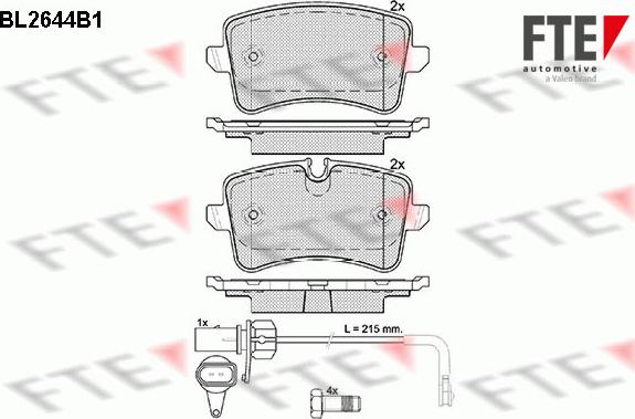 FTE 9010887 - Kit de plaquettes de frein, frein à disque cwaw.fr