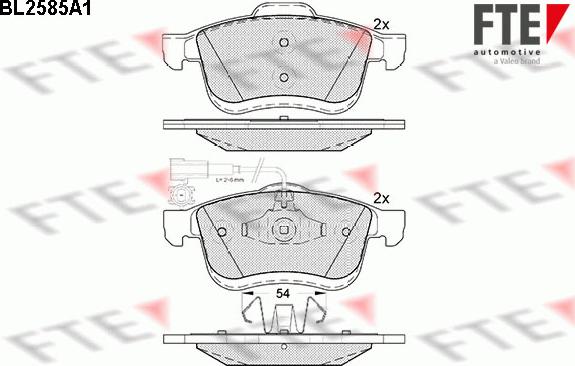 FTE 9010836 - Kit de plaquettes de frein, frein à disque cwaw.fr