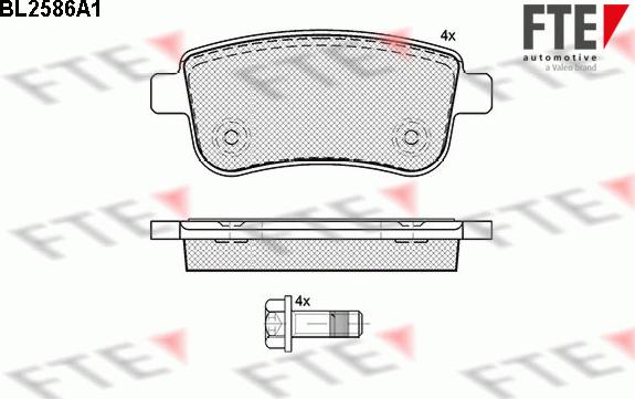 FTE 9010837 - Kit de plaquettes de frein, frein à disque cwaw.fr