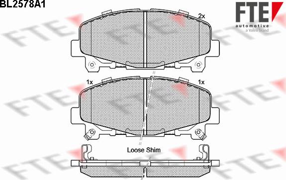 FTE BL2578A1 - Kit de plaquettes de frein, frein à disque cwaw.fr