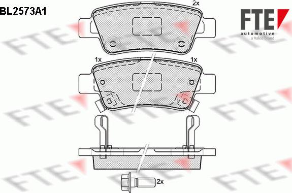 FTE BL2573A1 - Kit de plaquettes de frein, frein à disque cwaw.fr