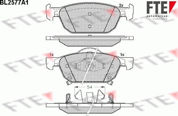 FTE 9010828 - Kit de plaquettes de frein, frein à disque cwaw.fr