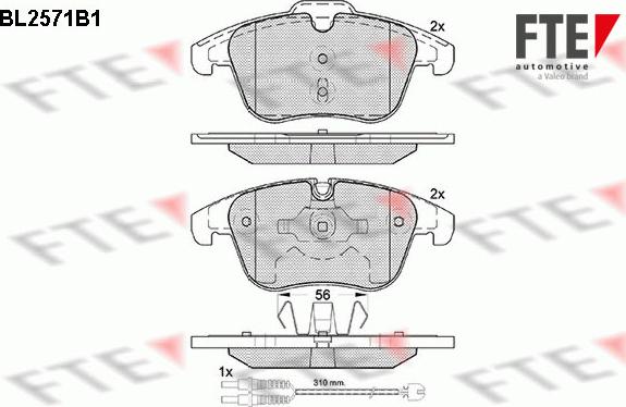 FTE 9010823 - Kit de plaquettes de frein, frein à disque cwaw.fr