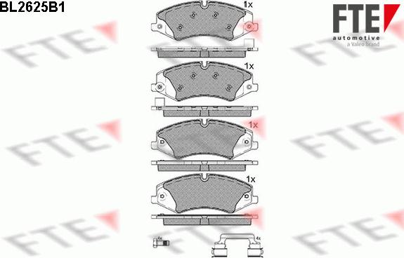 FTE 9010874 - Kit de plaquettes de frein, frein à disque cwaw.fr