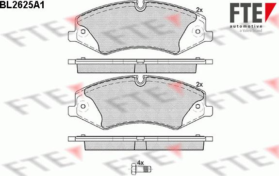 FTE 9010873 - Kit de plaquettes de frein, frein à disque cwaw.fr