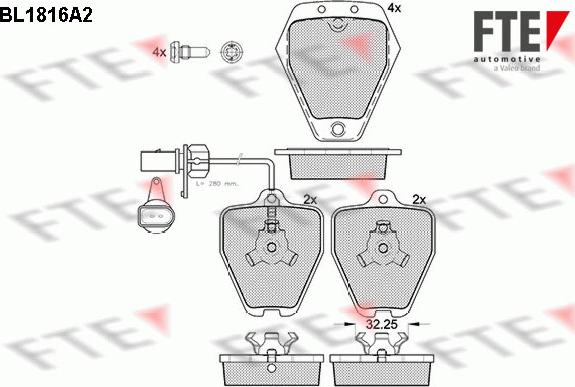 FTE 9010394 - Kit de plaquettes de frein, frein à disque cwaw.fr