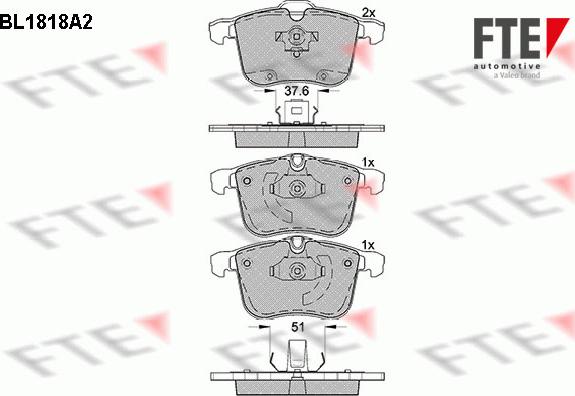 FTE BL1818A2 - Kit de plaquettes de frein, frein à disque cwaw.fr