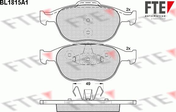 FTE 9010393 - Kit de plaquettes de frein, frein à disque cwaw.fr