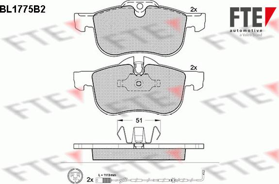 FTE 9010346 - Kit de plaquettes de frein, frein à disque cwaw.fr