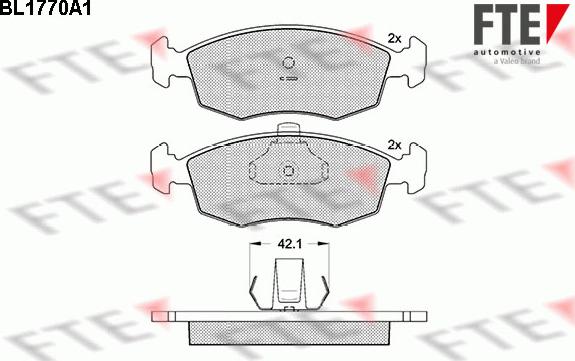 FTE BL1770A1 - Kit de plaquettes de frein, frein à disque cwaw.fr