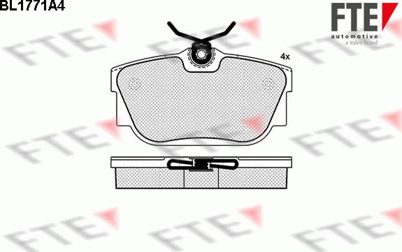 FTE BL1771A4 - Kit de plaquettes de frein, frein à disque cwaw.fr