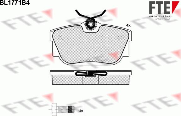 FTE BL1771B4 - Kit de plaquettes de frein, frein à disque cwaw.fr