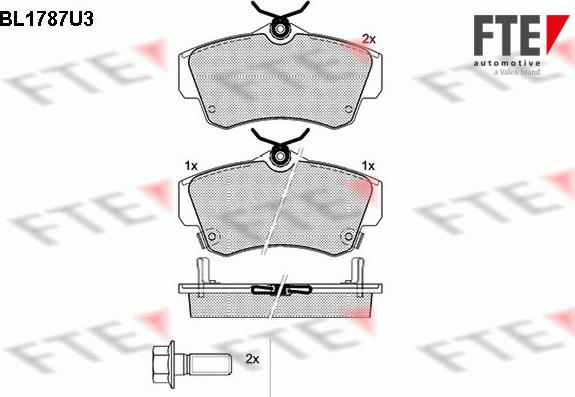 FTE BL1787U3 - Kit de plaquettes de frein, frein à disque cwaw.fr