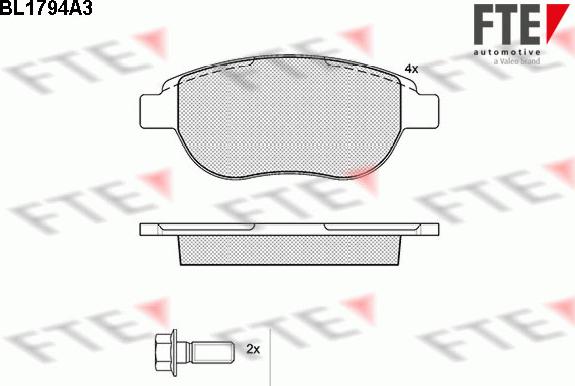 FTE BL1794A3 - Kit de plaquettes de frein, frein à disque cwaw.fr