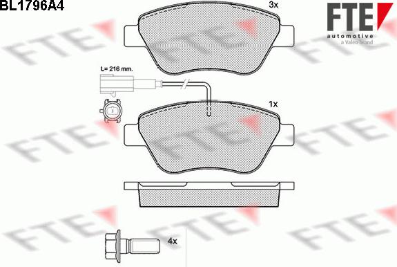 FTE 9010366 - Kit de plaquettes de frein, frein à disque cwaw.fr