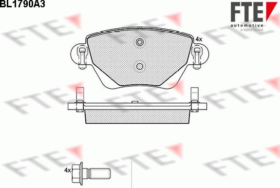 FTE BL1790A3 - Kit de plaquettes de frein, frein à disque cwaw.fr