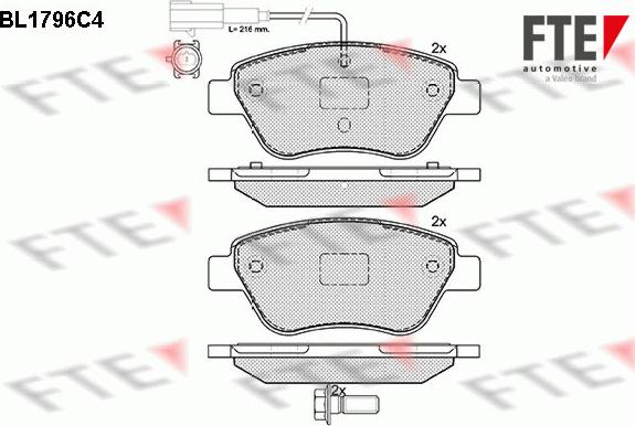 FTE BL1796C4 - Kit de plaquettes de frein, frein à disque cwaw.fr