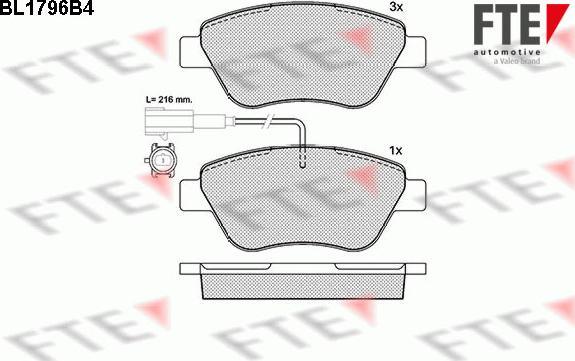 FTE 9010367 - Kit de plaquettes de frein, frein à disque cwaw.fr