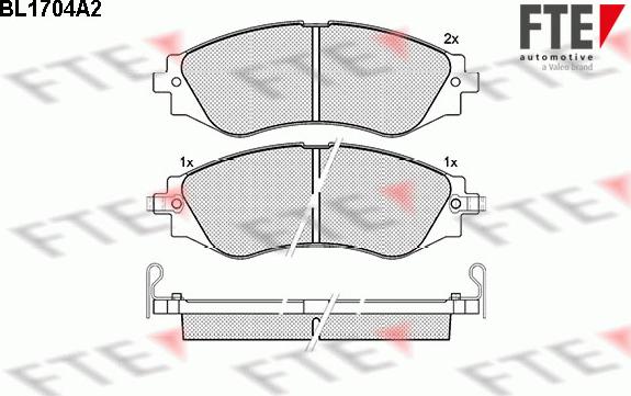 FTE BL1704A2 - Kit de plaquettes de frein, frein à disque cwaw.fr