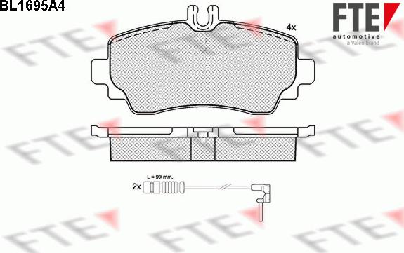 FTE 9010305 - Kit de plaquettes de frein, frein à disque cwaw.fr