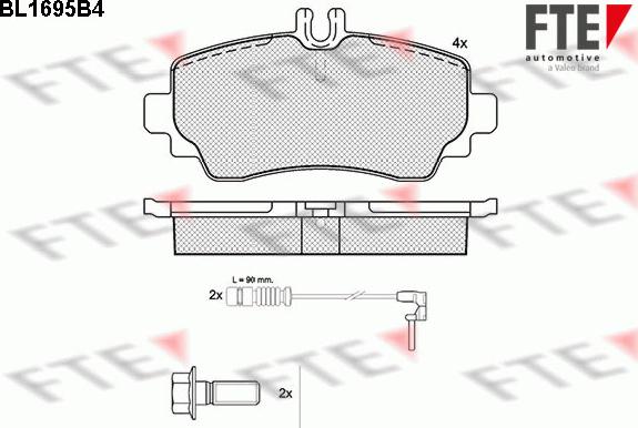 FTE 9010306 - Kit de plaquettes de frein, frein à disque cwaw.fr