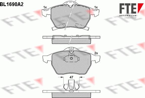 FTE 9010301 - Kit de plaquettes de frein, frein à disque cwaw.fr