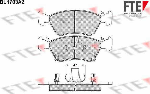 FTE 9010308 - Kit de plaquettes de frein, frein à disque cwaw.fr