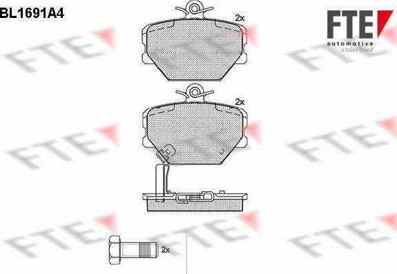 FTE 9010302 - Kit de plaquettes de frein, frein à disque cwaw.fr