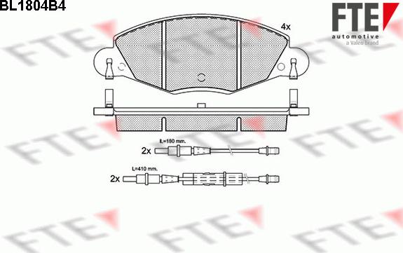 FTE BL1804B4 - Kit de plaquettes de frein, frein à disque cwaw.fr