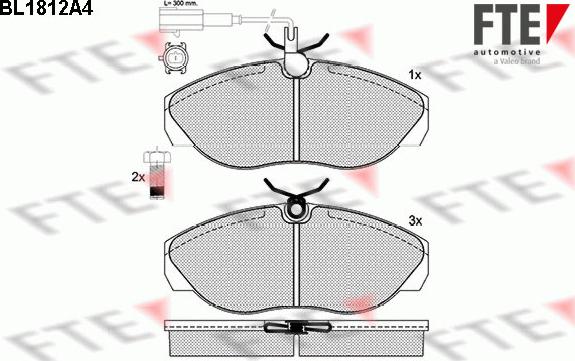 FTE BL1812A4 - Kit de plaquettes de frein, frein à disque cwaw.fr