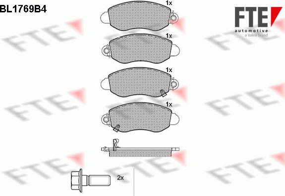 FTE BL1769B4 - Kit de plaquettes de frein, frein à disque cwaw.fr