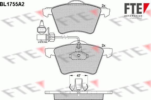 FTE BL1755A2 - Kit de plaquettes de frein, frein à disque cwaw.fr