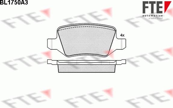 FTE BL1750A3 - Kit de plaquettes de frein, frein à disque cwaw.fr