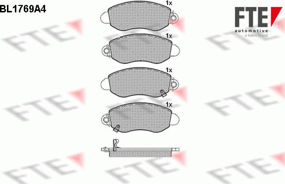 FTE BL1769A4 - Kit de plaquettes de frein, frein à disque cwaw.fr