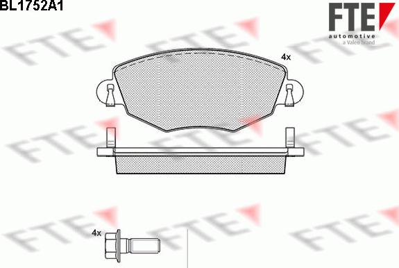 FTE BL1752A1 - Kit de plaquettes de frein, frein à disque cwaw.fr