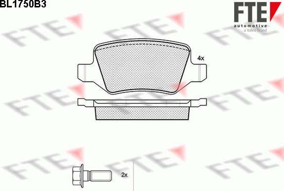 FTE 9010332 - Kit de plaquettes de frein, frein à disque cwaw.fr