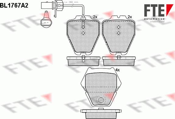 FTE 9010337 - Kit de plaquettes de frein, frein à disque cwaw.fr