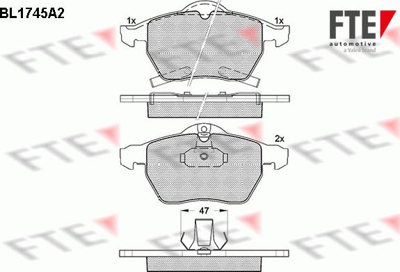 FTE 9010329 - Kit de plaquettes de frein, frein à disque cwaw.fr