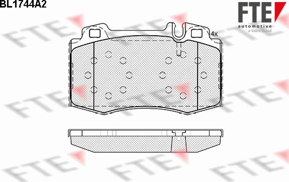 FTE BL1744A2 - Kit de plaquettes de frein, frein à disque cwaw.fr