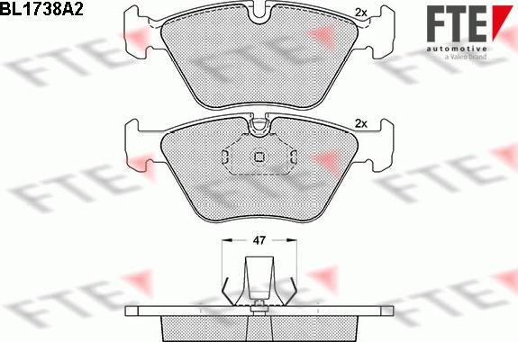 FTE 9010322 - Kit de plaquettes de frein, frein à disque cwaw.fr