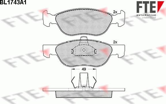 FTE 9010327 - Kit de plaquettes de frein, frein à disque cwaw.fr