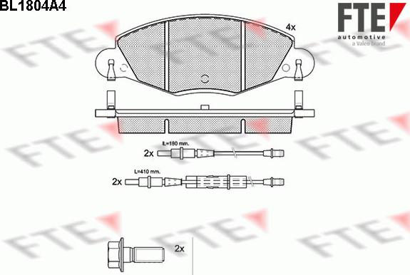 FTE BL1804A4 - Kit de plaquettes de frein, frein à disque cwaw.fr